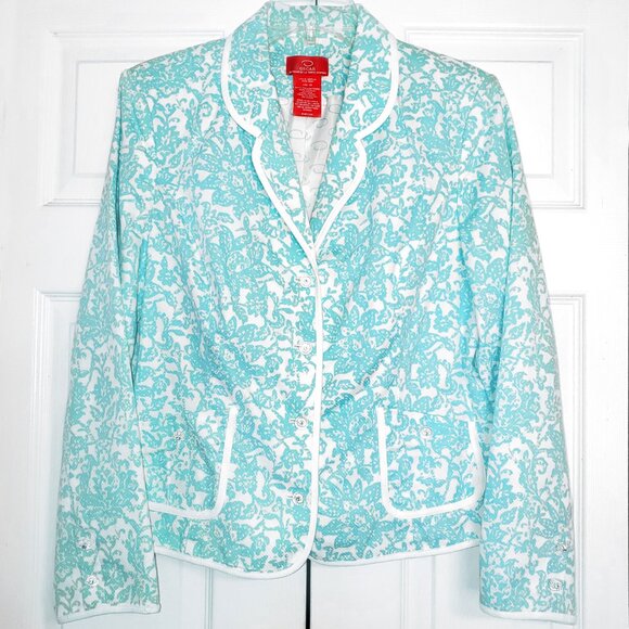 Oscar De La Renta Textured Two Piece Blazer Skirt Suit Set - Picture 3 of 6